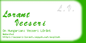 lorant vecseri business card