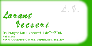 lorant vecseri business card